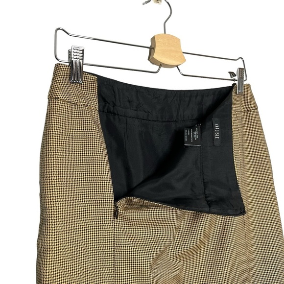 Carlisle Micro Houndstooth Wool Silk Blend Academia Pencil Skirt - Picture 8 of 10